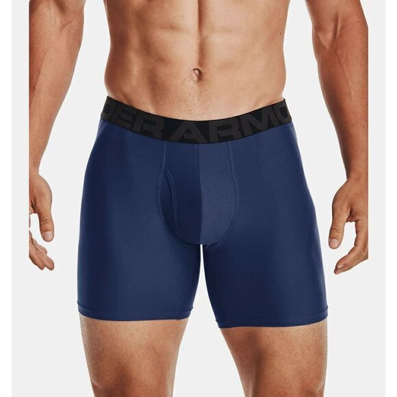 Under Armour 1332663 404 Men Sz 2XL Boxerjock 6 In Tech Boxer Briefs Indigo Blue - Picture 1 of 4